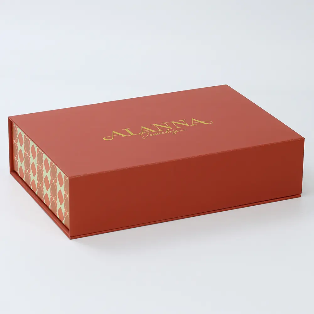 Luxury Red Rigid Jewelry Packaging Gift Paper Box