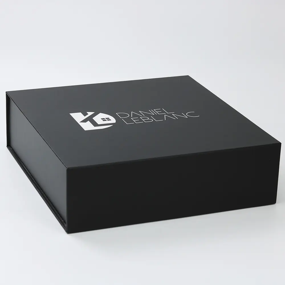 Black Custom Magnetic Gift Paper Box For Champagne Bottle