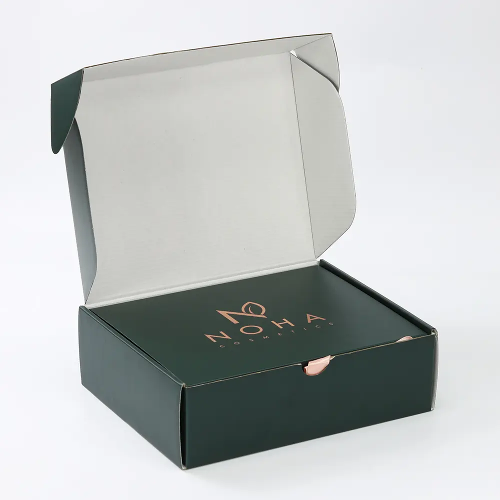 Custom Green Rigid Gift Paper Box For Cosmetic Set Packaging
